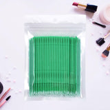 Maxbell 100 Pieces Micro Applicator Brushes for Eyelashes Mascara Makeup Application Green Medium