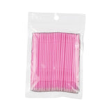 Maxbell 100 Pieces Micro Applicator Brushes for Eyelashes Mascara Makeup Application Pink Medium