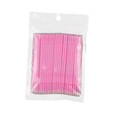 Maxbell 100 Pieces Micro Applicator Brushes for Eyelashes Mascara Makeup Application Pink Medium