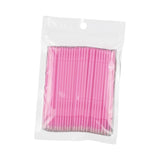 Maxbell 100 Pieces Micro Applicator Brushes for Eyelashes Mascara Makeup Application Pink Medium