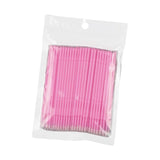 Maxbell 100 Pieces Micro Applicator Brushes for Eyelashes Mascara Makeup Application Pink Medium