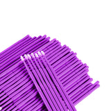 Maxbell 100 Pieces Micro Applicator Brushes for Eyelashes Mascara Makeup Application Purple Small