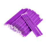 Maxbell 100 Pieces Micro Applicator Brushes for Eyelashes Mascara Makeup Application Purple Small