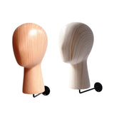 Maxbell Hat Wig Display Stand Mannequin Head Model for Beginner Hairdresser Training Dark Wood Grain