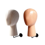 Maxbell Hat Wig Display Stand Mannequin Head Model for Beginner Hairdresser Training Dark Wood Grain