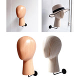 Maxbell Hat Wig Display Stand Mannequin Head Model for Beginner Hairdresser Training Dark Wood Grain