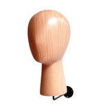 Maxbell Hat Wig Display Stand Mannequin Head Model for Beginner Hairdresser Training Dark Wood Grain