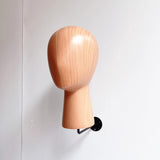 Maxbell Hat Wig Display Stand Mannequin Head Model for Beginner Hairdresser Training Dark Wood Grain