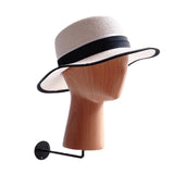 Maxbell Hat Wig Display Stand Mannequin Head Model for Beginner Hairdresser Training Dark Wood Grain