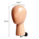 Maxbell Hat Wig Display Stand Mannequin Head Model for Beginner Hairdresser Training Dark Wood Grain