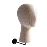 Maxbell Hat Wig Display Stand Mannequin Head Model for Beginner Hairdresser Training Light Wood Grain