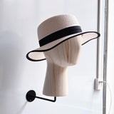 Maxbell Hat Wig Display Stand Mannequin Head Model for Beginner Hairdresser Training Light Wood Grain