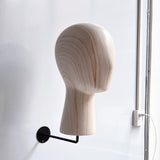 Maxbell Hat Wig Display Stand Mannequin Head Model for Beginner Hairdresser Training Light Wood Grain