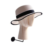 Maxbell Hat Wig Display Stand Mannequin Head Model for Beginner Hairdresser Training Light Wood Grain