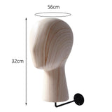 Maxbell Hat Wig Display Stand Mannequin Head Model for Beginner Hairdresser Training Light Wood Grain