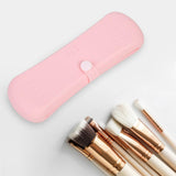 Maxbell Travel Makeup Brush Holder Container Portable Silicon Makeup Bag Lightweight Pink