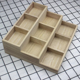 Maxbell Wooden Makeup Organizer Drawer Bathroom Organizer Case Jewelry 9 Grid 3 Tier