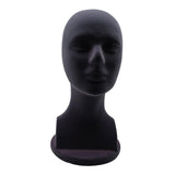 Maxbell Male Foam Mannequin Head Model Hat Display Stand Black Practical Height 32cm