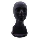 Maxbell Male Foam Mannequin Head Model Hat Display Stand Black Practical Height 32cm