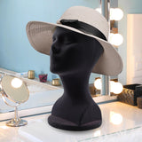 Maxbell Male Foam Mannequin Head Model Hat Display Stand Black Practical Height 32cm