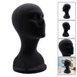 Maxbell Male Foam Mannequin Head Model Hat Display Stand Black Practical Height 32cm