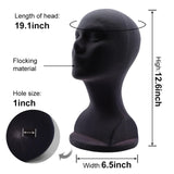 Maxbell Male Foam Mannequin Head Model Hat Display Stand Black Practical Height 32cm