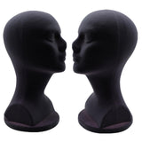 Maxbell Male Foam Mannequin Head Model Hat Display Stand Black Practical Height 32cm