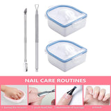 Maxbell 2x Nail Soaking Bowls Dip Powder Remover Tools for Acrylic Nails Hands Salon Blue
