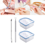 Maxbell 2x Nail Soaking Bowls Dip Powder Remover Tools for Acrylic Nails Hands Salon Blue