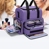 Maxbell Nail Polish Organizer Case for Manicure Tools Purple Nylon Scratch Resistant
