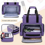Maxbell Nail Polish Organizer Case for Manicure Tools Purple Nylon Scratch Resistant