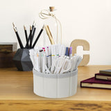 Maxbell Rotating Pen Holder Makeup Brush Storage Organizer Large Capacity for School White