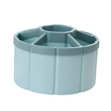 Maxbell Rotating Pen Holder Makeup Brush Storage Organizer Large Capacity for School Blue