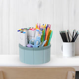 Maxbell Rotating Pen Holder Makeup Brush Storage Organizer Large Capacity for School Blue