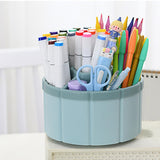 Maxbell Rotating Pen Holder Makeup Brush Storage Organizer Large Capacity for School Blue