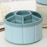 Maxbell Rotating Pen Holder Makeup Brush Storage Organizer Large Capacity for School Blue