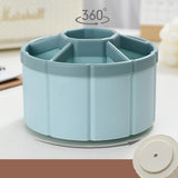 Maxbell Rotating Pen Holder Makeup Brush Storage Organizer Large Capacity for School Blue