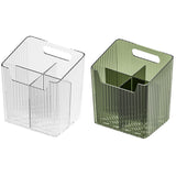 Maxbell Bathroom Storage Box Divided Grid Design Decorative Basket for Bathroom Home Green