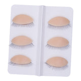 Maxbell 6Pcs Replacement Eyelids Teaching Removable Eyelids Eyelash Practice Eyelids color 2