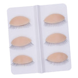 Maxbell 6Pcs Replacement Eyelids Teaching Removable Eyelids Eyelash Practice Eyelids color 2