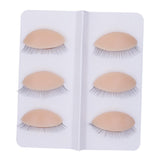 Maxbell 6Pcs Replacement Eyelids Teaching Removable Eyelids Eyelash Practice Eyelids color 2