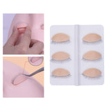 Maxbell 6Pcs Replacement Eyelids Teaching Removable Eyelids Eyelash Practice Eyelids color 2