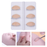 Maxbell 6Pcs Replacement Eyelids Teaching Removable Eyelids Eyelash Practice Eyelids color 2