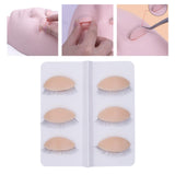 Maxbell 6Pcs Replacement Eyelids Teaching Removable Eyelids Eyelash Practice Eyelids color 2