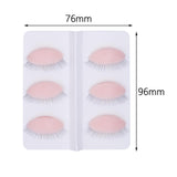Maxbell 6Pcs Replacement Eyelids Teaching Removable Eyelids Eyelash Practice Eyelids color 3