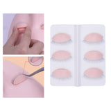 Maxbell 6Pcs Replacement Eyelids Teaching Removable Eyelids Eyelash Practice Eyelids color 3