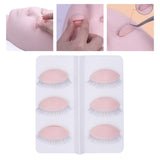 Maxbell 6Pcs Replacement Eyelids Teaching Removable Eyelids Eyelash Practice Eyelids color 3