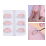 Maxbell 6Pcs Replacement Eyelids Teaching Removable Eyelids Eyelash Practice Eyelids color 3