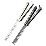 Maxbell Butterfly Comb Hair Styling Tool Unsharpened Foldable Training Comb White