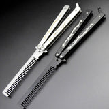 Maxbell Butterfly Comb Hair Styling Tool Unsharpened Foldable Training Comb White